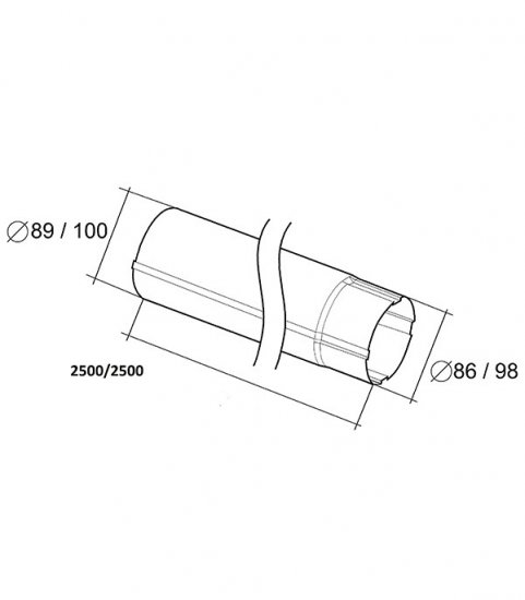 Труба водосточная Grand Line металлическая d90 мм 2,5 м красное вино RAL 3005
