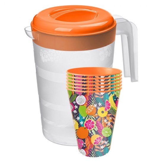 Набор посуды для пикника Idi land в кувшине 2 л (7 предметов)