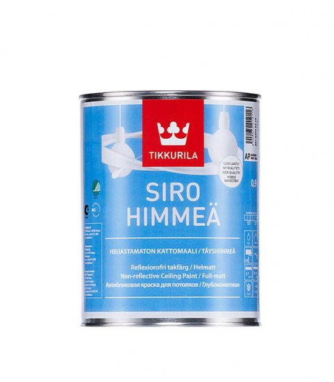 Краска для потолка Tikkurila Siro White база AP белая 0,9 л