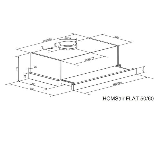 Кухонная вытяжка встраиваемая HomSair Flat 50 см белая (УТ000010827)