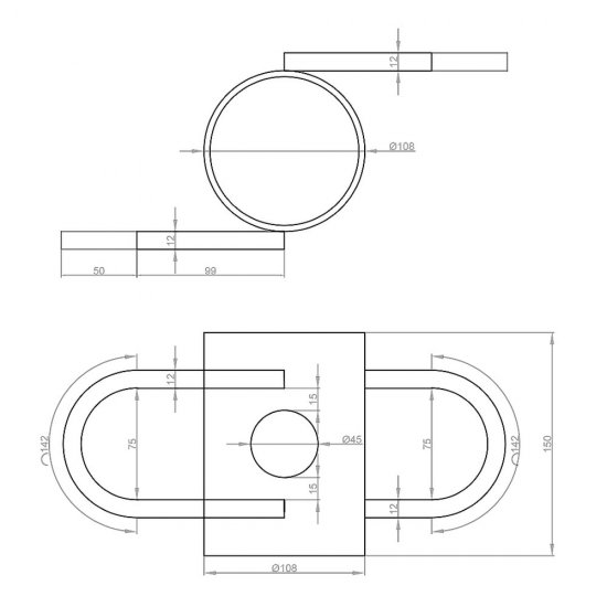 Вороток с петлями для сваи винтовой d89 мм