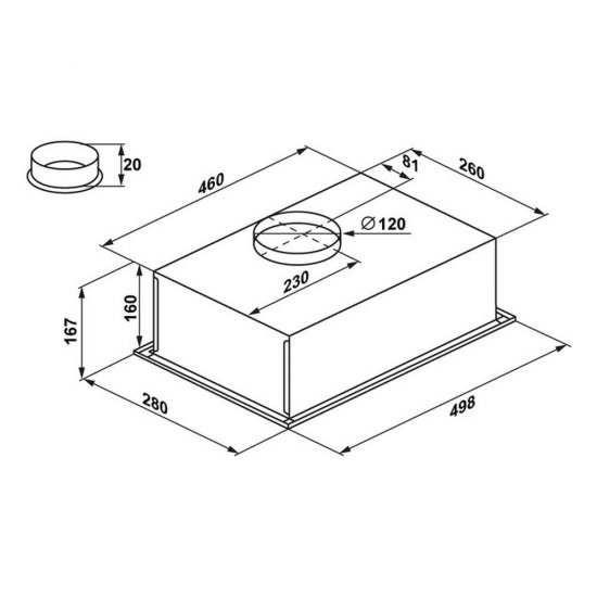 Кухонная вытяжка встраиваемая Maunfeld Crosby Singl 50 см черная (КА-00014757)