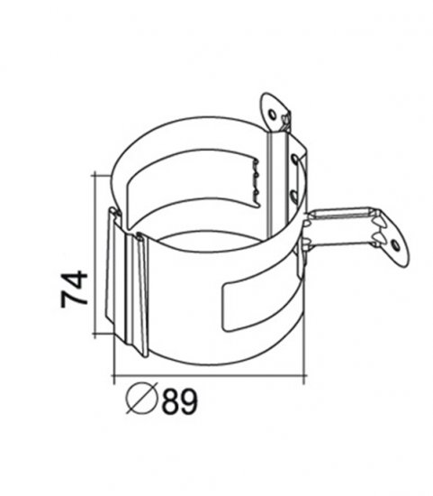 Кронштейн хомут труб Grand Line металлический на деревянную стену d90 мм темно-коричневый RR 32