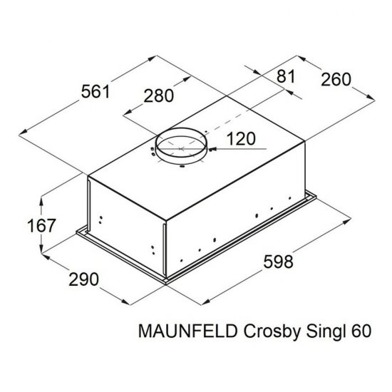 Кухонная вытяжка встраиваемая Maunfeld Crosby Singl 60 см белая (УТ000009847)