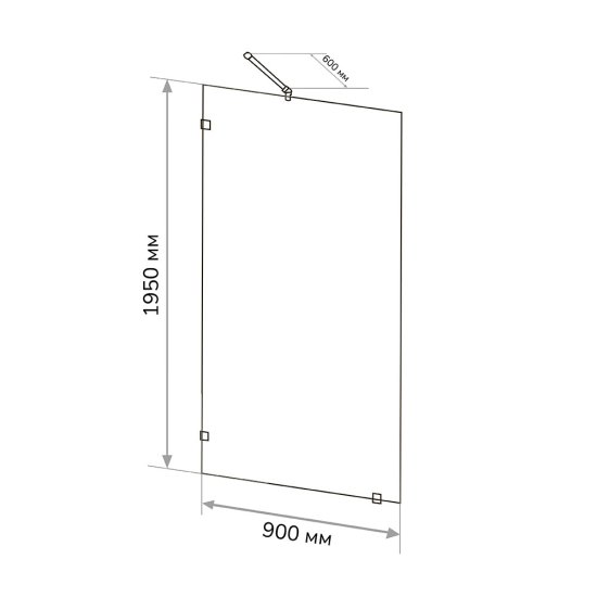 Душевая перегородка Walk in Ulitka хром 90х195 см стекло прозрачное 8 мм (74104039)