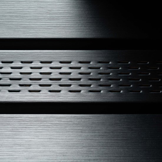 Софит ПВХ с центральной перфорацией Docke Standard графитовый серый RAL 7024 3000х305 мм