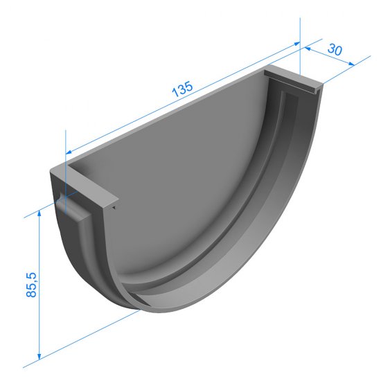Заглушка желоба Docke Premium пластиковая d120 мм горький шоколад RAL 8019
