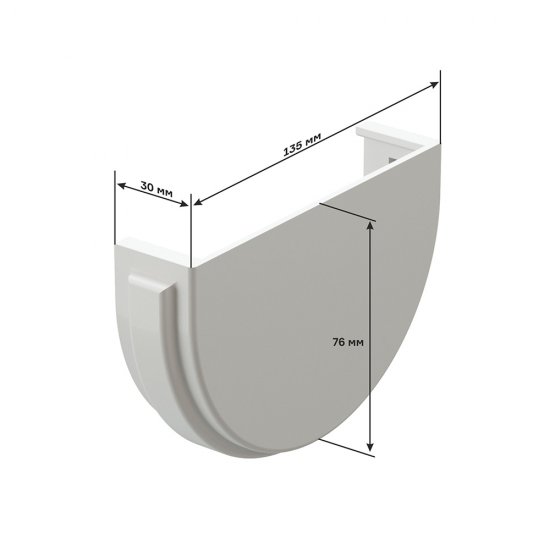 Заглушка желоба Docke Premium пластиковая d120 мм горький шоколад RAL 8019