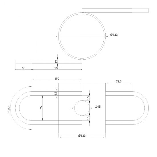 Вороток с петлями для сваи винтовой d108 мм