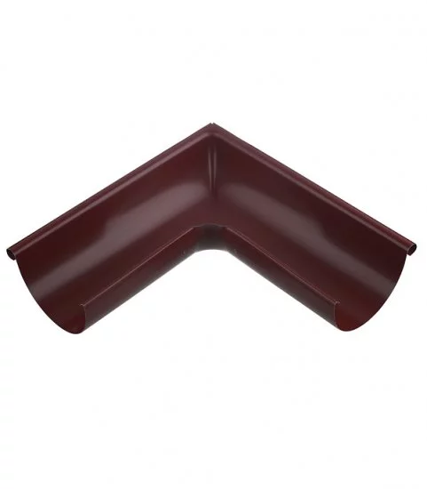 Угол желоба Grand Line металлический внешний d125 мм 90° красное вино RAL 3005