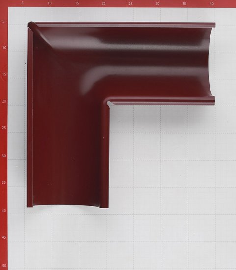 Угол желоба Grand Line металлический внешний d125 мм 90° красное вино RAL 3005