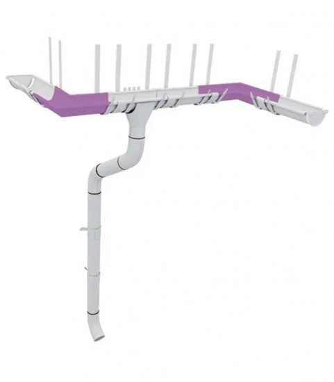 Угол желоба Grand Line металлический внешний d125 мм 90° красное вино RAL 3005