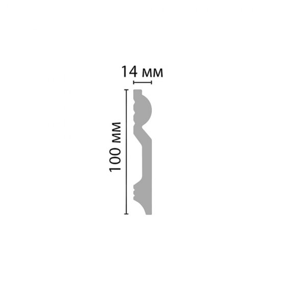 Плинтус экополимер Stenopol 100x14x2000 мм белый (C7137)