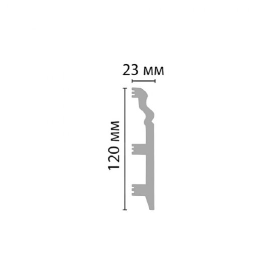 Плинтус экополимер Stenopol 120x23x2000 мм белый (C7233)