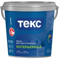 Краска интерьерная Текс Профи база А белая 0,9 л