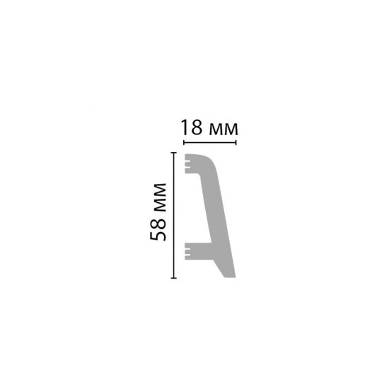 Плинтус экополимер Stenopol 58x18x2000 мм белый (C7231)