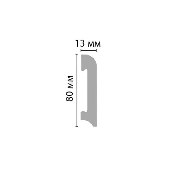 Плинтус экополимер Stenopol 80x13x2000 мм белый (C7037)