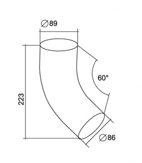 Колено трубы Grand Line металлическое d90 мм 60° красное вино RAL 3005