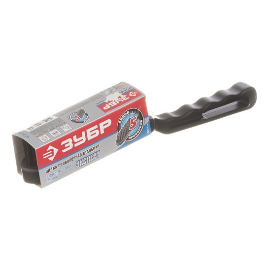 Корщетка ручная Зубр металлическая 260 мм пятирядная с пластиковой ручкой