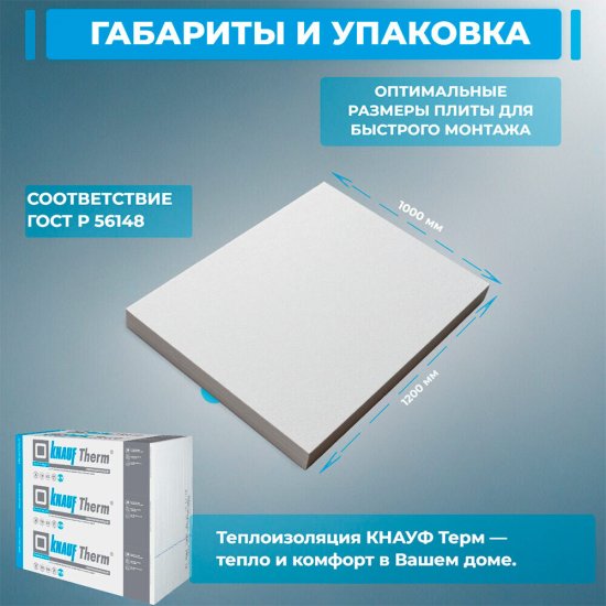 Пенополистирол Knauf Therm Дача 100х1000х1000 мм