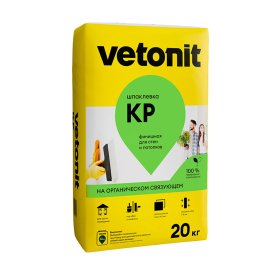 Шпаклевка на органическом связующем Vetonit КР финишная белая 20 кг