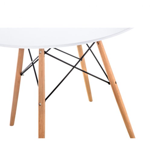 Стол кухонный круглый d0,8 м белый/бук Table (15363)