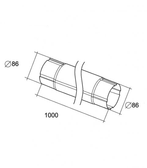 Труба водосточная Grand Line металлическая d90 мм 1 м красное вино RAL 3005