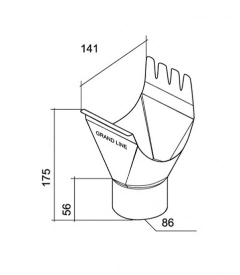 Воронка желоба Grand Line металлическая d125-90 мм красное вино RAL 3005