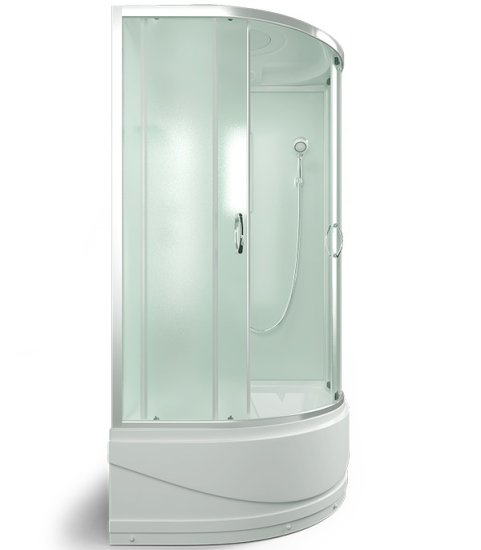 Душевая кабина Erlit Comfort 90х90х215 см стекло матовое 4 мм с высоким поддоном полукруг