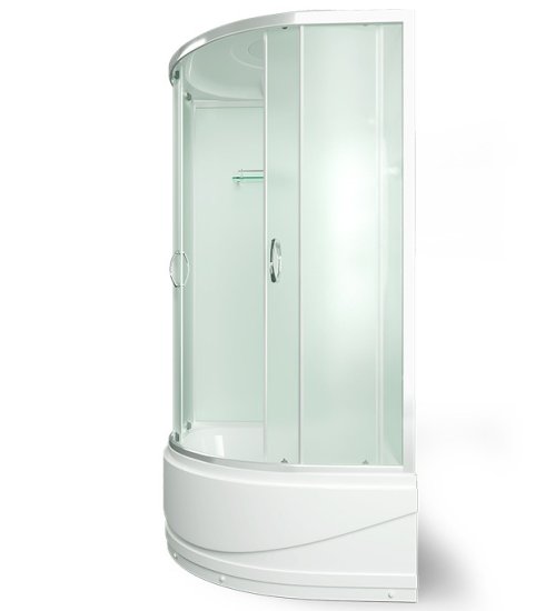 Душевая кабина Erlit Comfort 90х90х215 см стекло матовое 4 мм с высоким поддоном полукруг