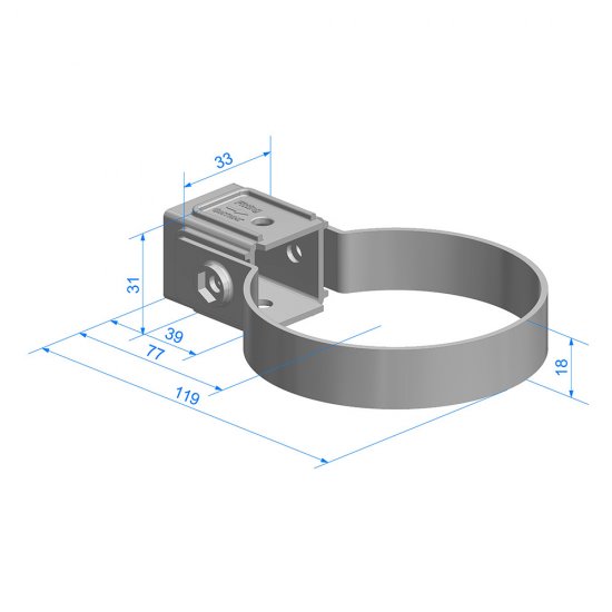 Хомут трубы пластиковый d80 мм Docke Standard пломбир RAL 9003
