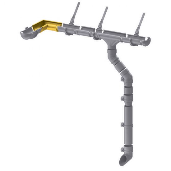 Угол желоба пластиковый d120 мм 90° Docke Standard светло-коричневый RAL 8017