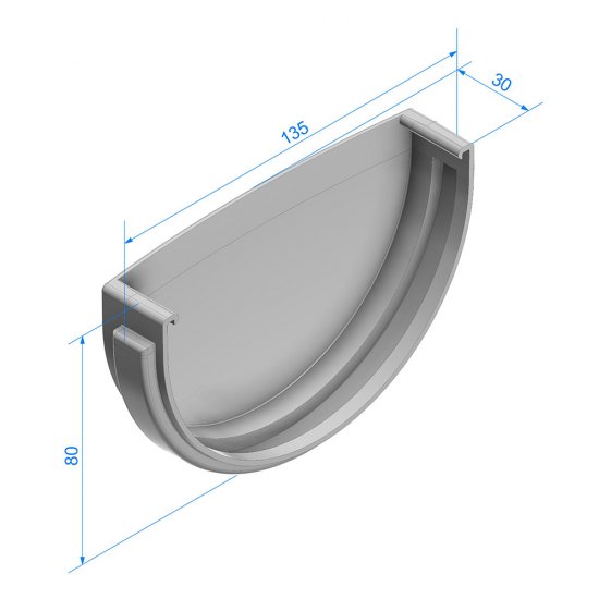 Заглушка желоба пластиковая d120 мм Docke Standard светло-коричневая RAL 8017