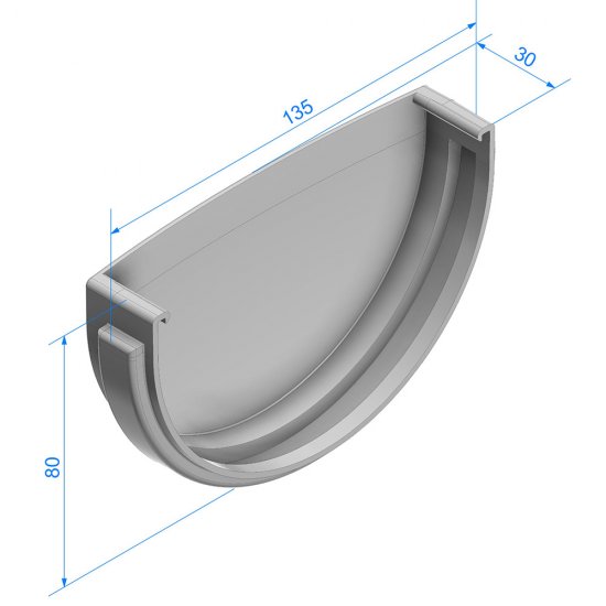 Заглушка желоба пластиковая d120 мм Docke Standard пломбир RAL 9003