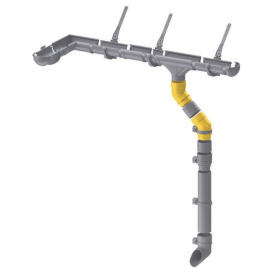 Колено трубы пластиковое d80 мм 45° Docke Standard пломбир RAL 9003