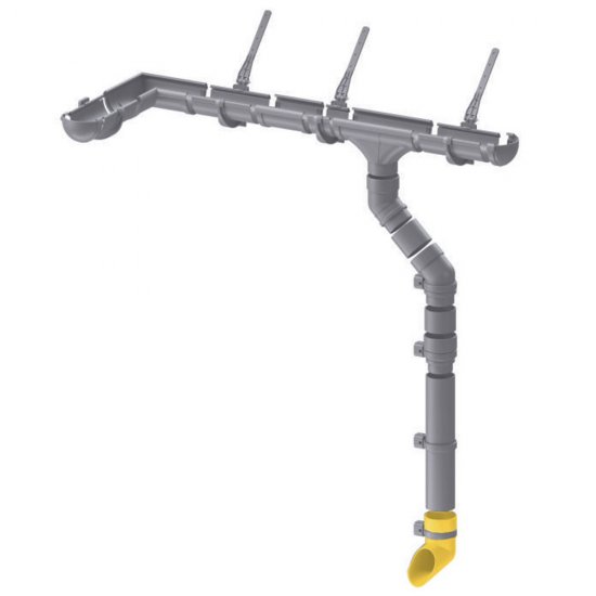 Колено стока пластиковое d80 мм Docke Standard светло-коричневое RAL 8017