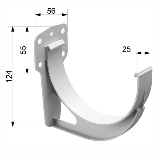 Кронштейн желоба пластиковый d120 мм Docke Standard пломбир RAL 9003