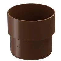 Муфта водосточной трубы пластиковая d80 мм Docke Standard коричневая RAL 8017