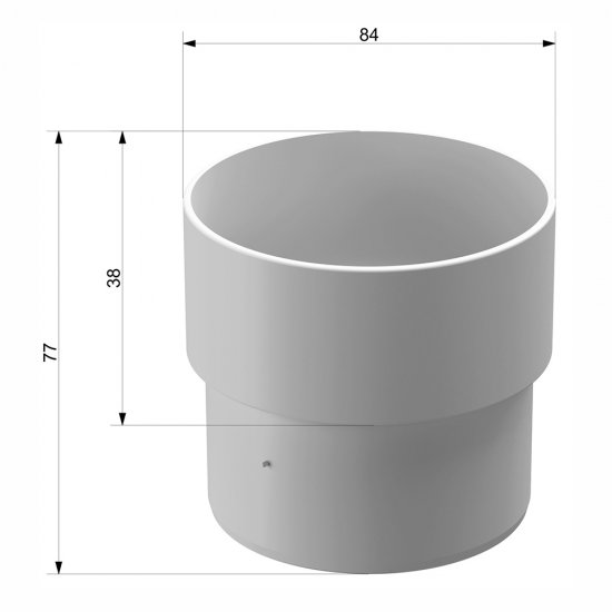 Муфта водосточной трубы пластиковая d80 мм Docke Standard пломбир RAL 9003