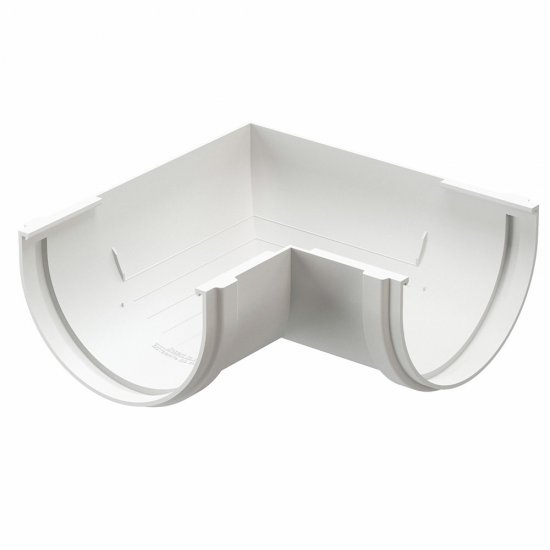 Угол желоба пластиковый d120 мм 90° Docke Standard пломбир RAL 9003