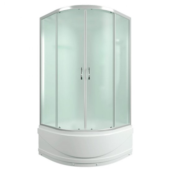 Душевая кабина Erlit Comfort 100х100х215 см стекло матовое 4 мм с высоким поддоном полукруг