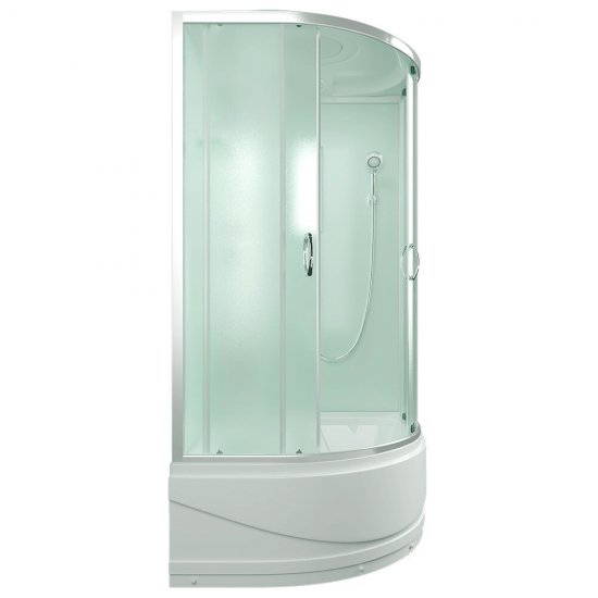 Душевая кабина Erlit Comfort 100х100х215 см стекло матовое 4 мм с высоким поддоном полукруг