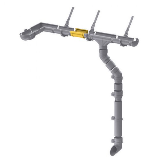 Соединение желоба пластиковое d120 мм Docke Standard пломбир RAL 9003