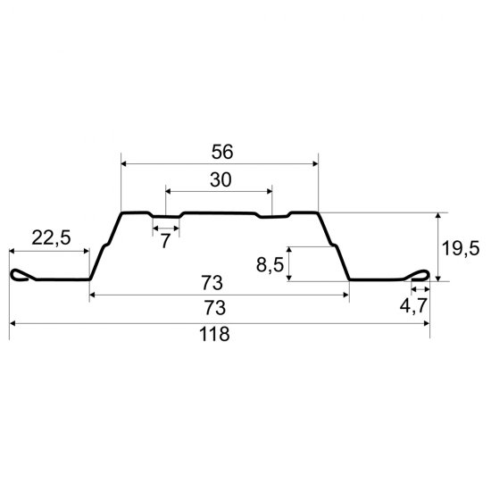 Евроштакетник односторонний П-образный 0,45 мм 118х1500 мм красное вино RAL 3005 фигурный срез