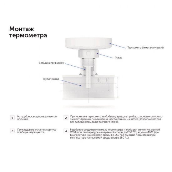 Термометр аксиальный Росма 1/2 НР(ш) d100 мм шток 100х6 мм 120°С (2539)