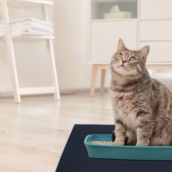 Коврик универсальный грязезащитный ЭВА Ромбы 68х48 см темно-синий