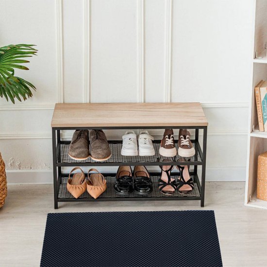 Коврик универсальный грязезащитный ЭВА Ромбы 68х48 см темно-синий