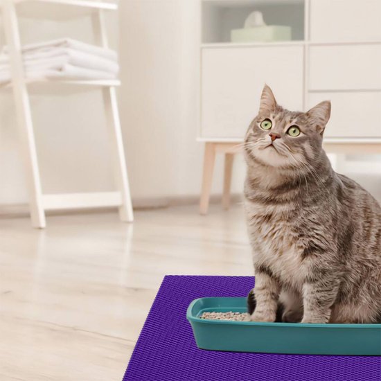 Коврик универсальный грязезащитный ЭВА Ромбы 68х48 см фиолетовый