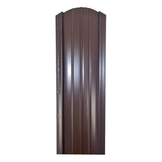 Евроштакетник двухсторонний полукруглый 0,45 мм 105х1800 мм коричневый RAL 8017 фигурный срез