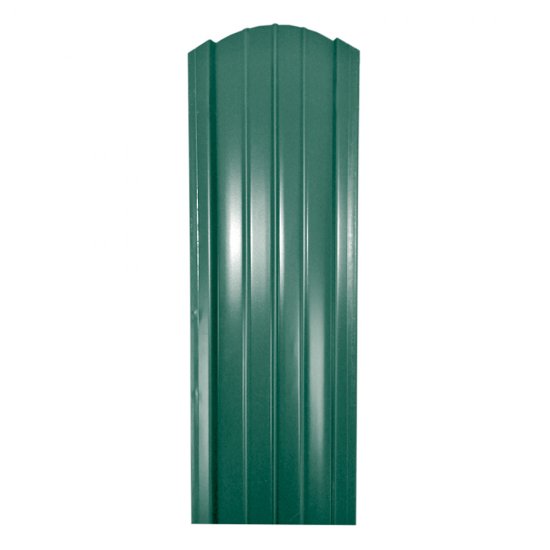 Евроштакетник двухсторонний полукруглый 0,45 мм 105х2000 мм зеленый RAL 6005 фигурный срез